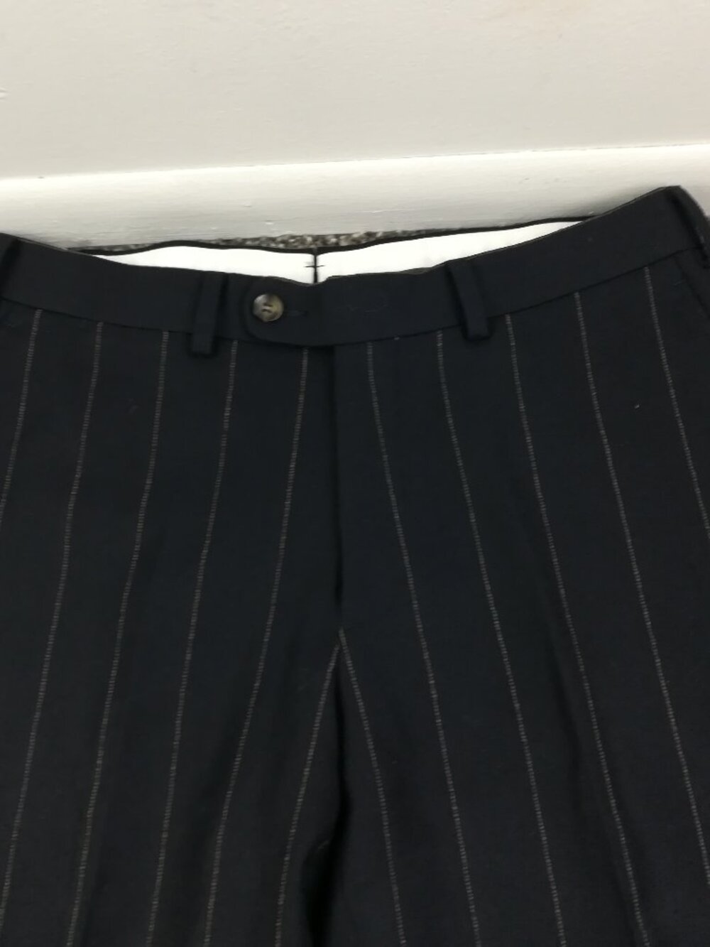 SuitSupply Dress Pants Flannel Wool Pinstripe Brescia Black Beige Tan 31x28